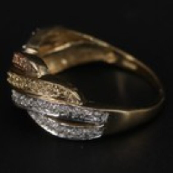 1ct Real Diamond Cluster Ring 3 Color Silver Vermeil Gold Rose White Yellow Wave - Picture 5 of 6